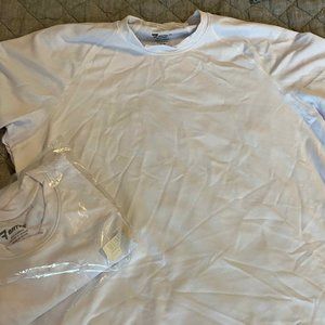 Bates - White Short Sleeved Base Layer MOISTURE WICKING CREW NECK TEE (2-shirts)